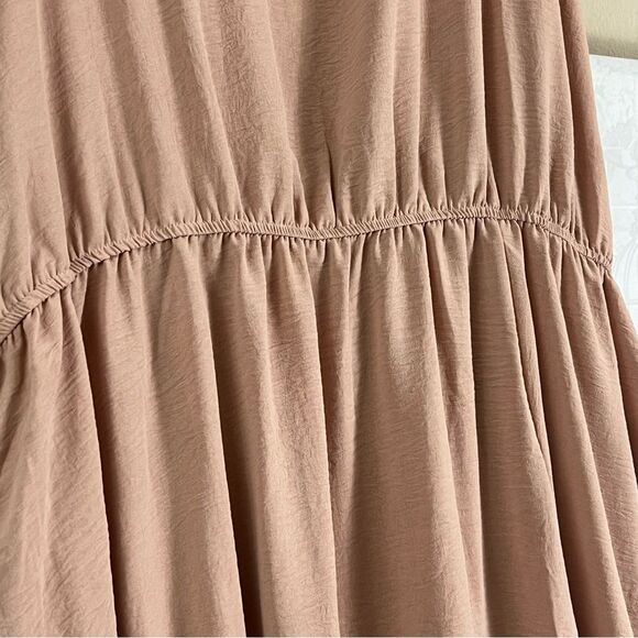 Sleeveless tank Maxi Stretch Pockets Front Slit Relax Earthy Minimalist Dress - Picture 9 of 11